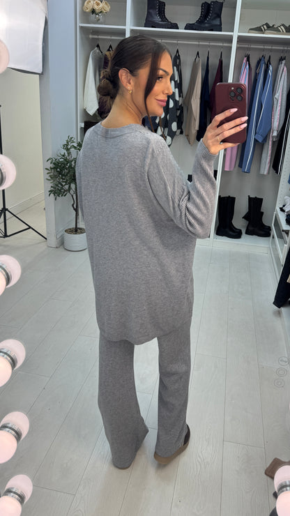 Shania Plain Loose Fit Knitted Loungewear Set