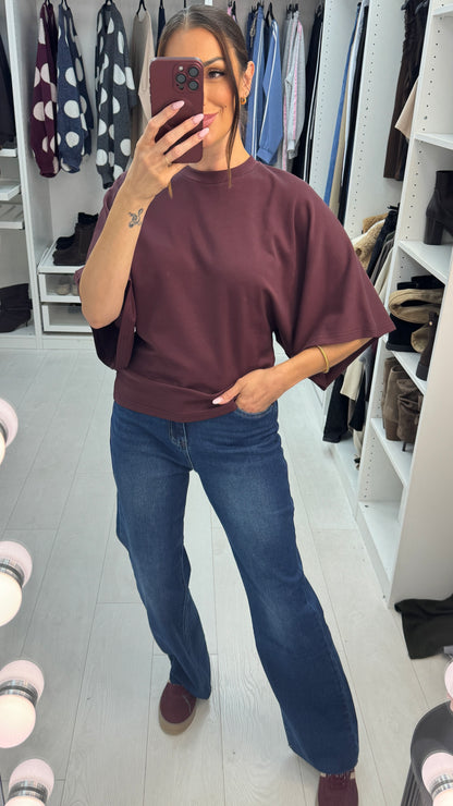 Tatum Distressed Hem Wide Leg Jeans