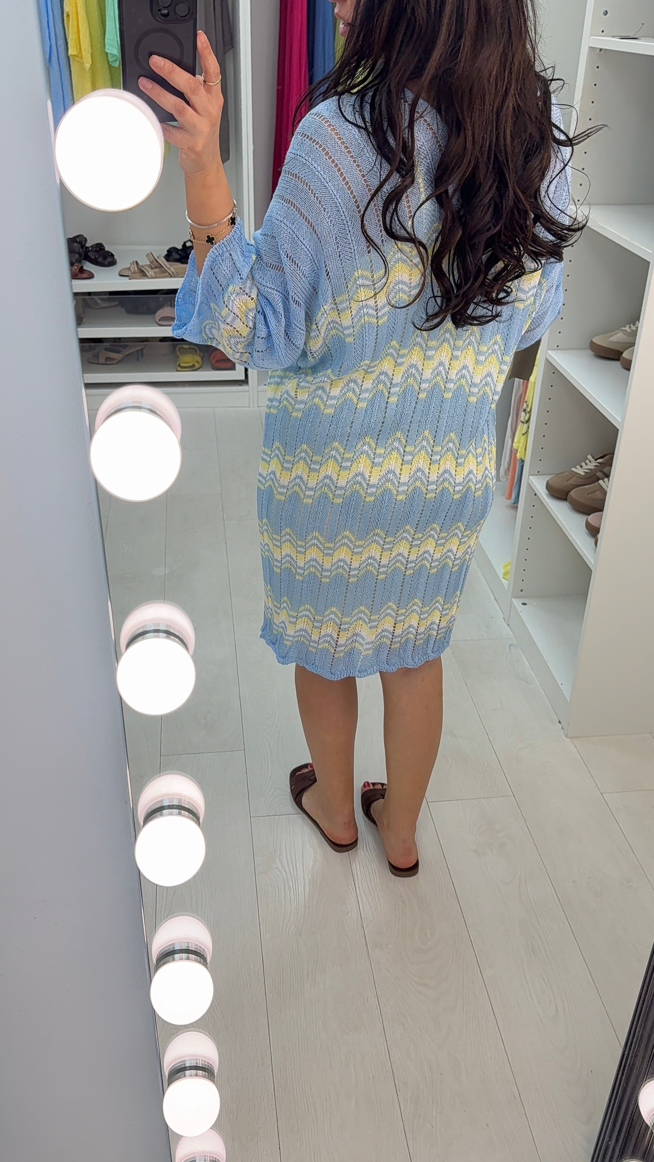 Ariana V Neck Zig Zag Crochet Dress