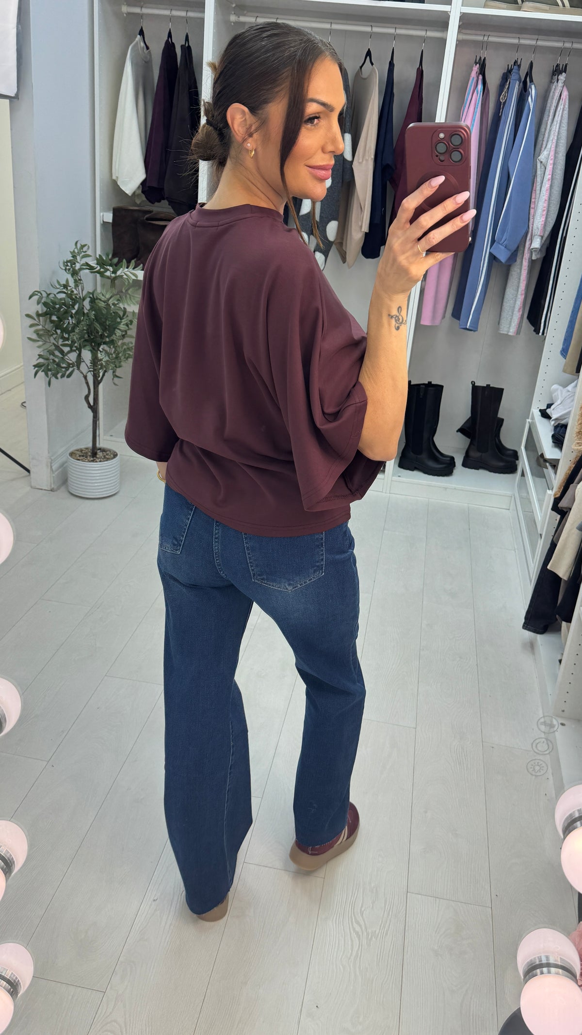 Tatum Distressed Hem Wide Leg Jeans