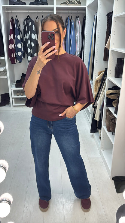 Tatum Distressed Hem Wide Leg Jeans