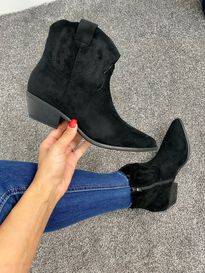 Avenue Faux Suede Western Ankle Boot