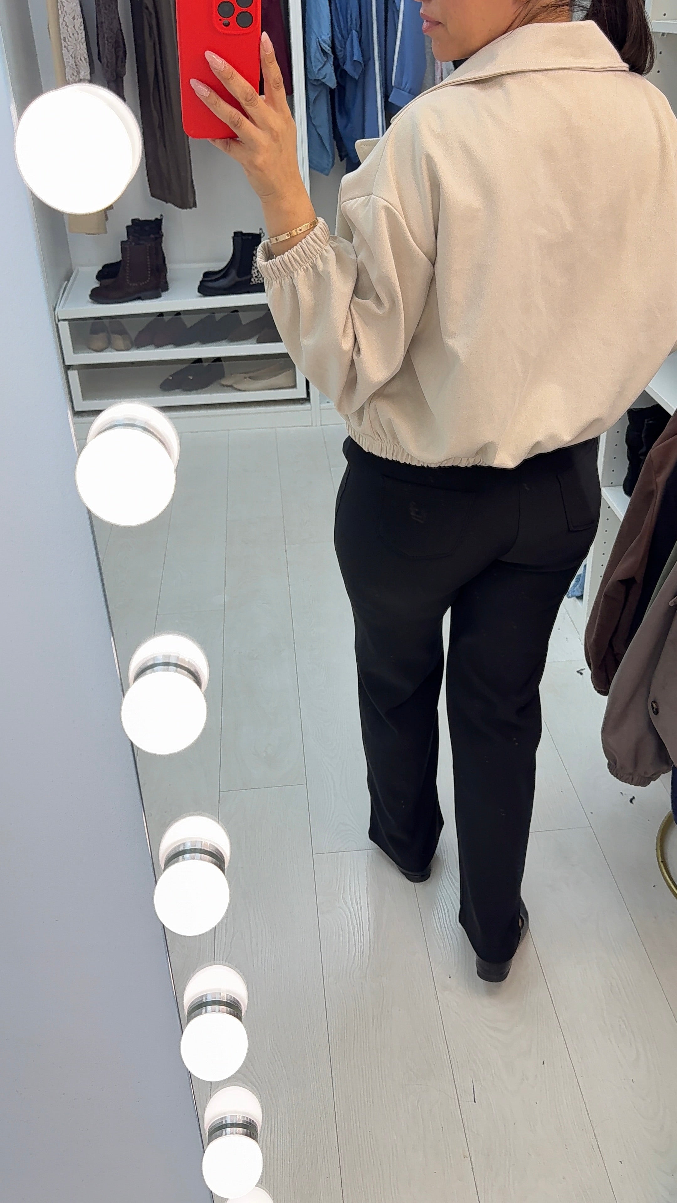 Quinsy Cropped Faux Suede Trench Coat