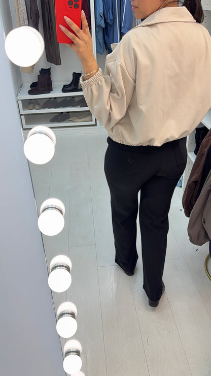 Quinsy Cropped Faux Suede Trench Coat