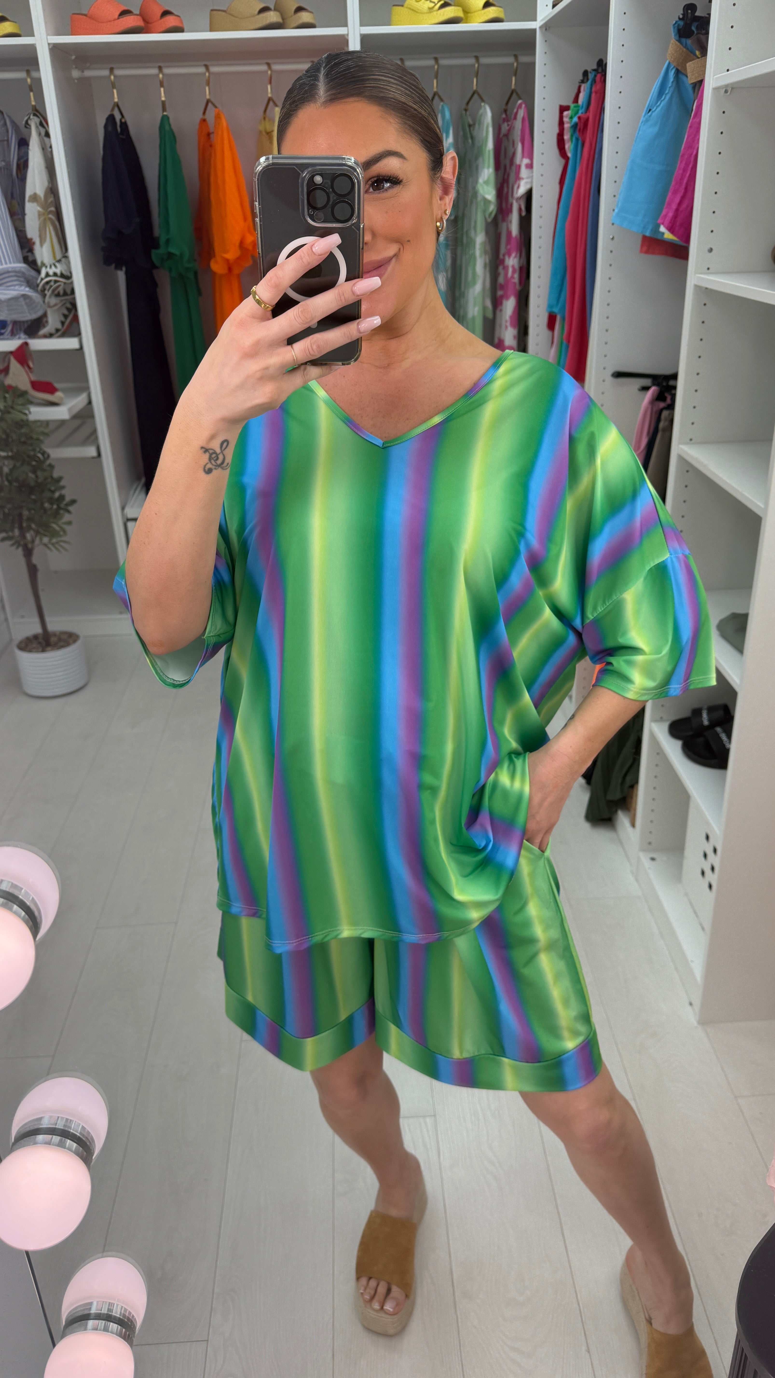 Tamrah Rainbow Loose Fit Short Co-Ord Set