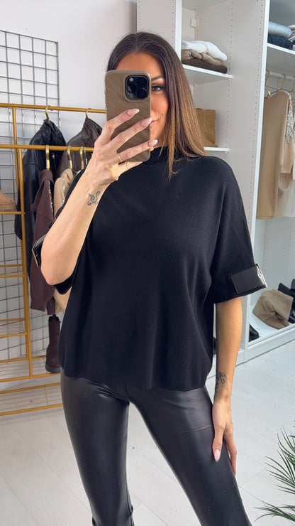 Aveline Plain Buckle Detail 3/4 Sleeve Jumper