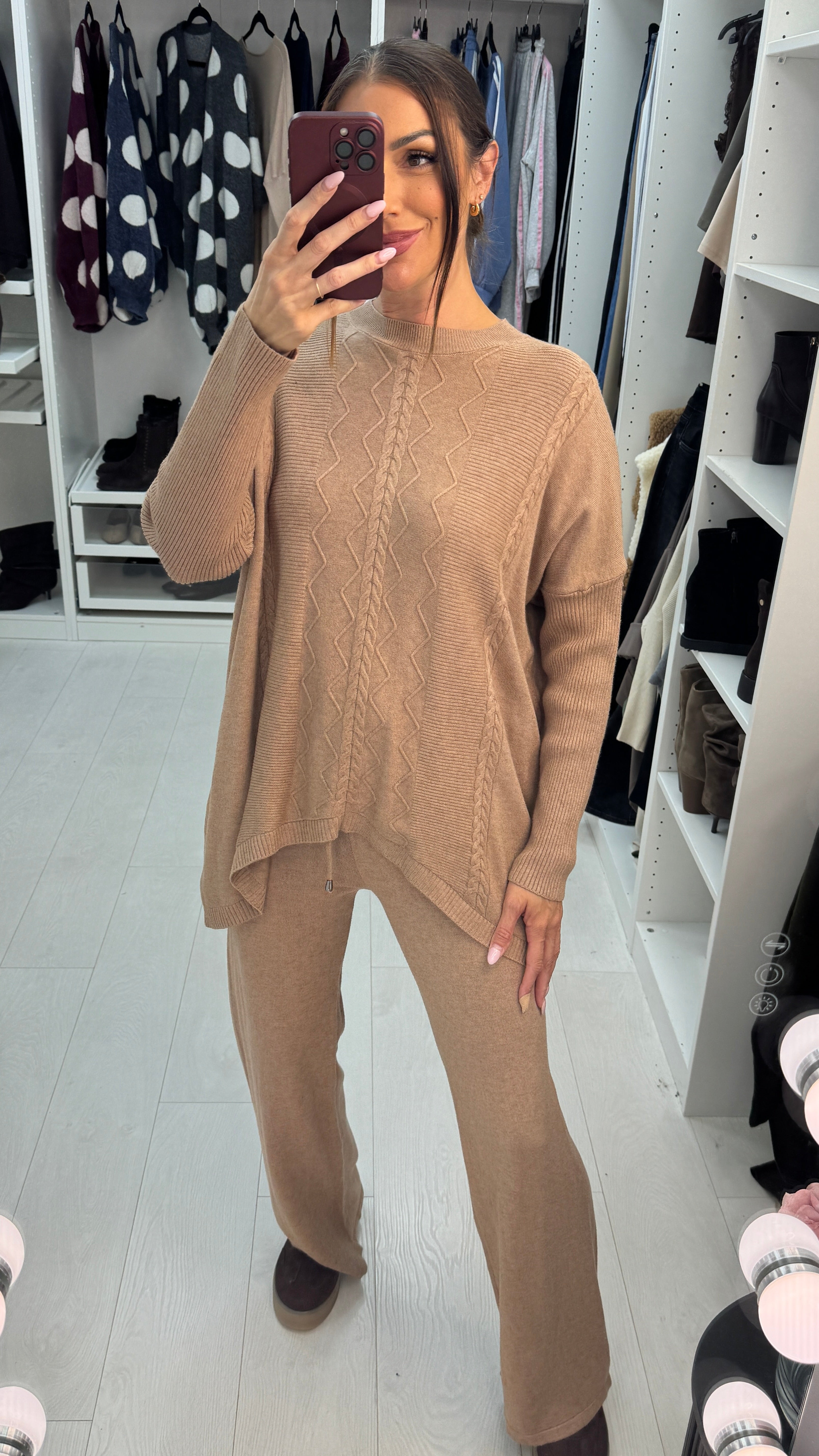 Raniah Asymmetric Knitted Loungewear Set