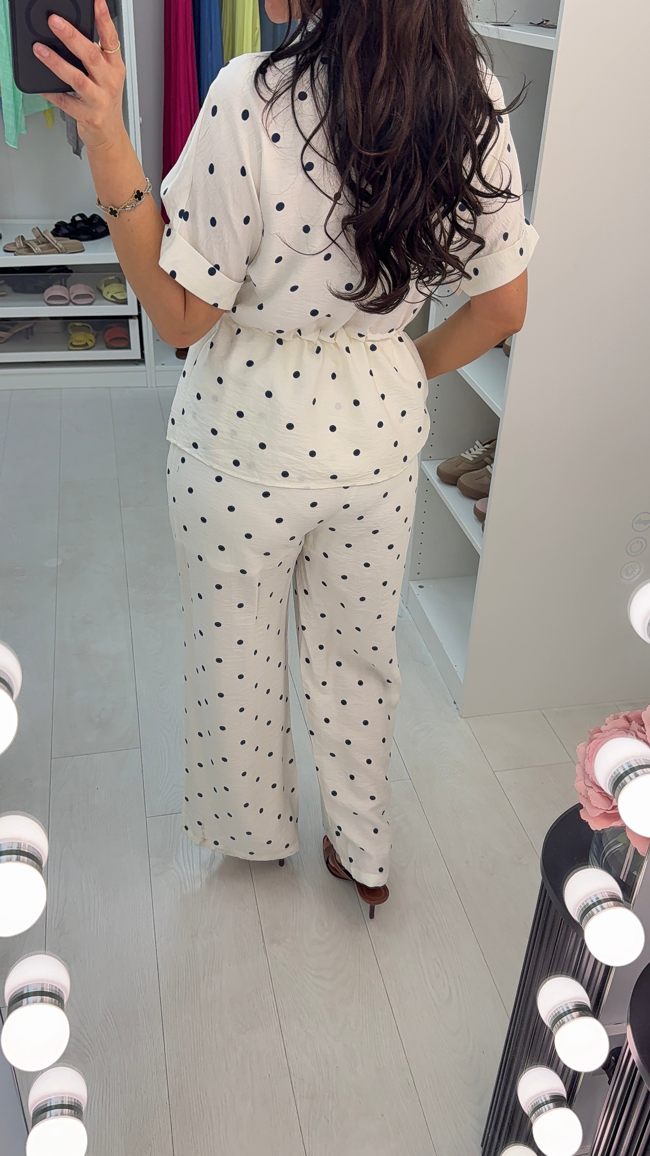 Maeva Polka Dot Drawstring Waist Co-Ord