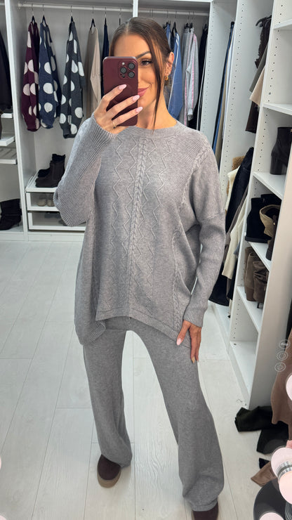 Raniah Asymmetric Knitted Loungewear Set