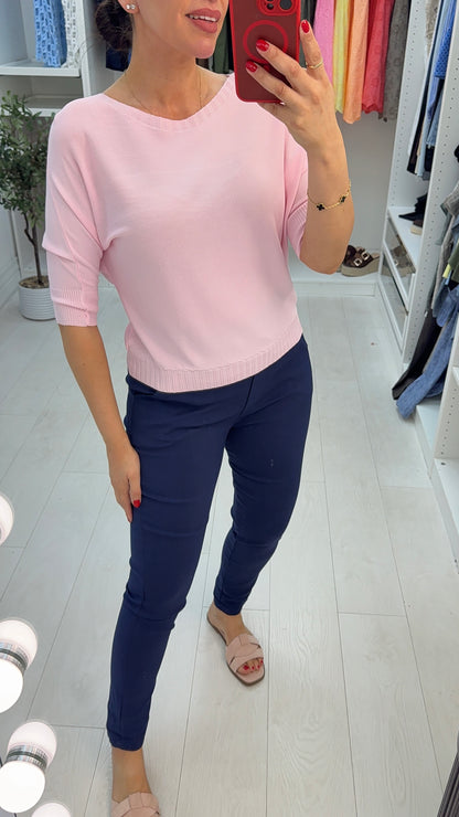 Kasandra Plain Thin Knit Batwing Top