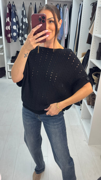 Vivika Plain Ribbed Short Sleeve Jumper
