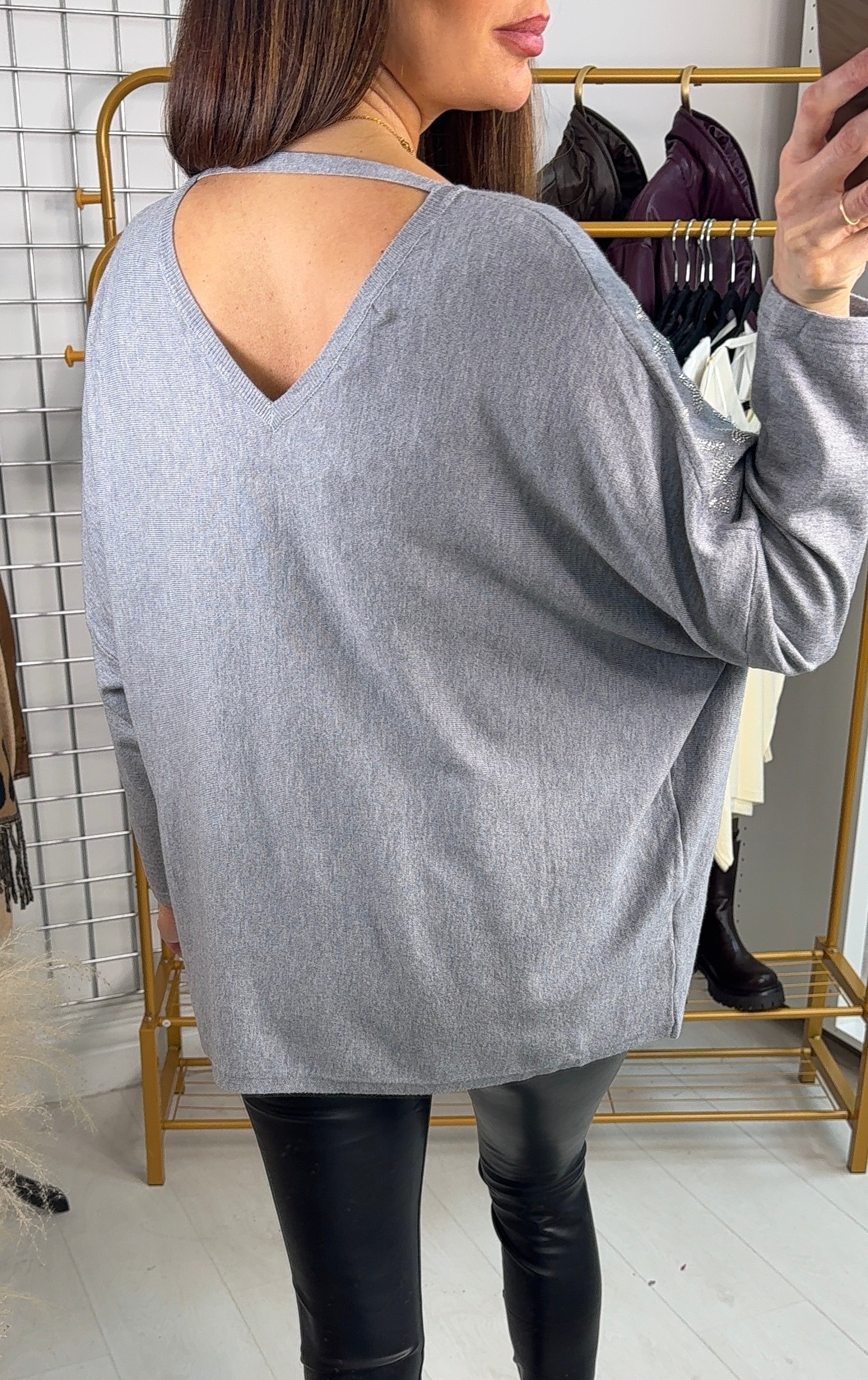 Anette Embellished Butterfly Detailed Loose Fit Jumper