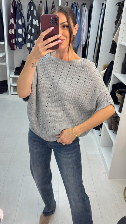 Vivika Plain Ribbed Short Sleeve Jumper