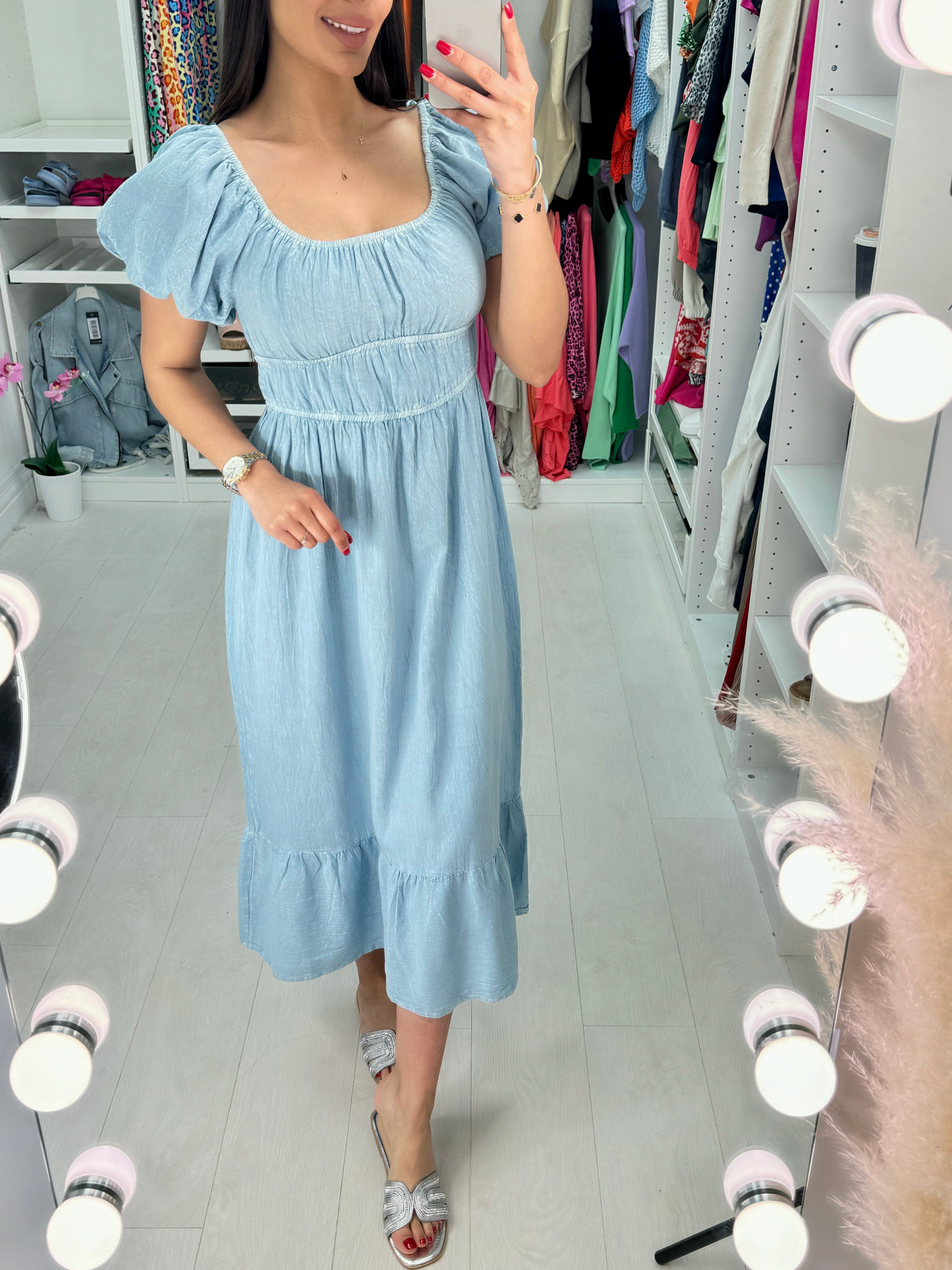 Chantelle Linen Bardot Dress