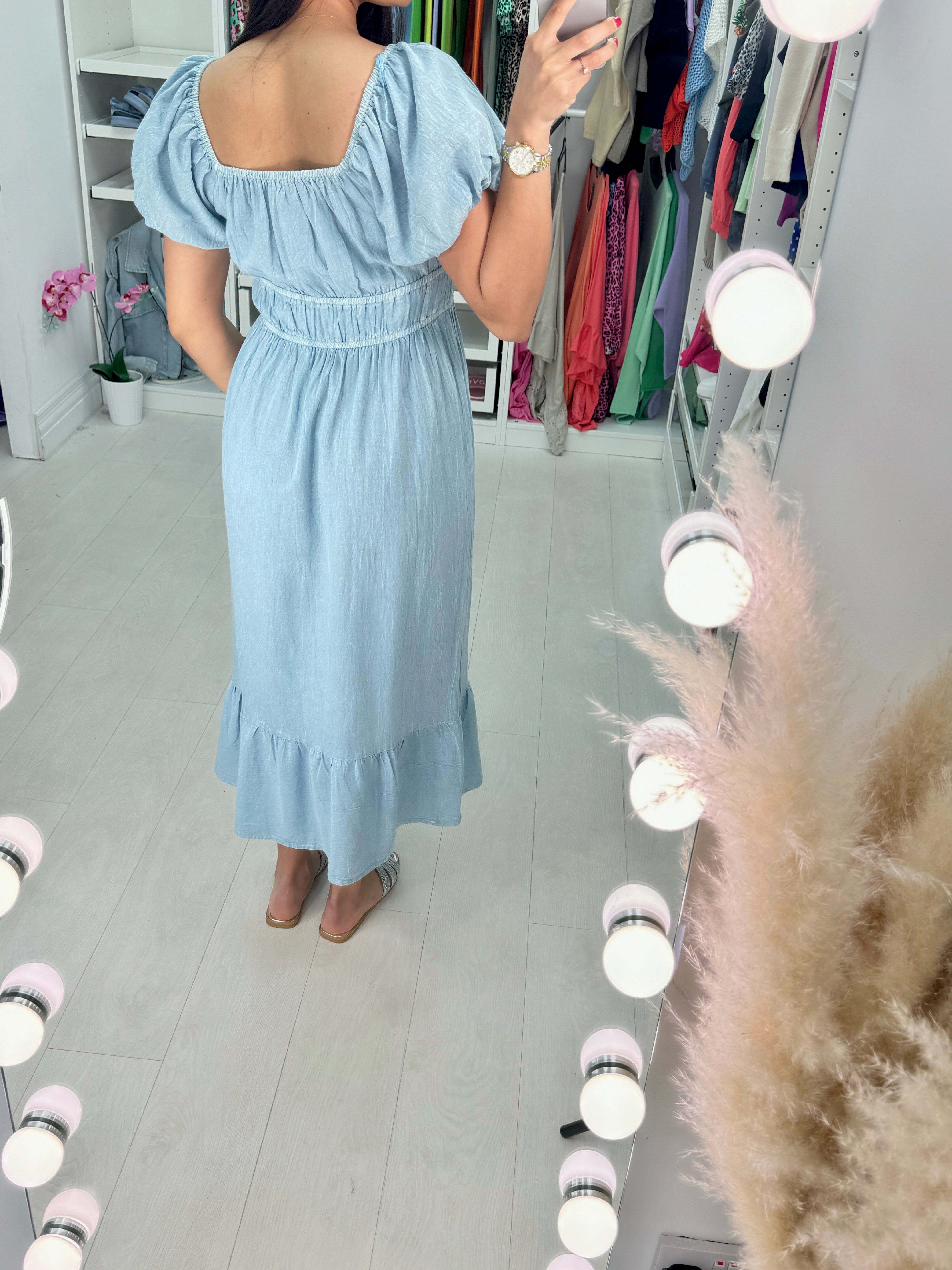 Chantelle Linen Bardot Dress