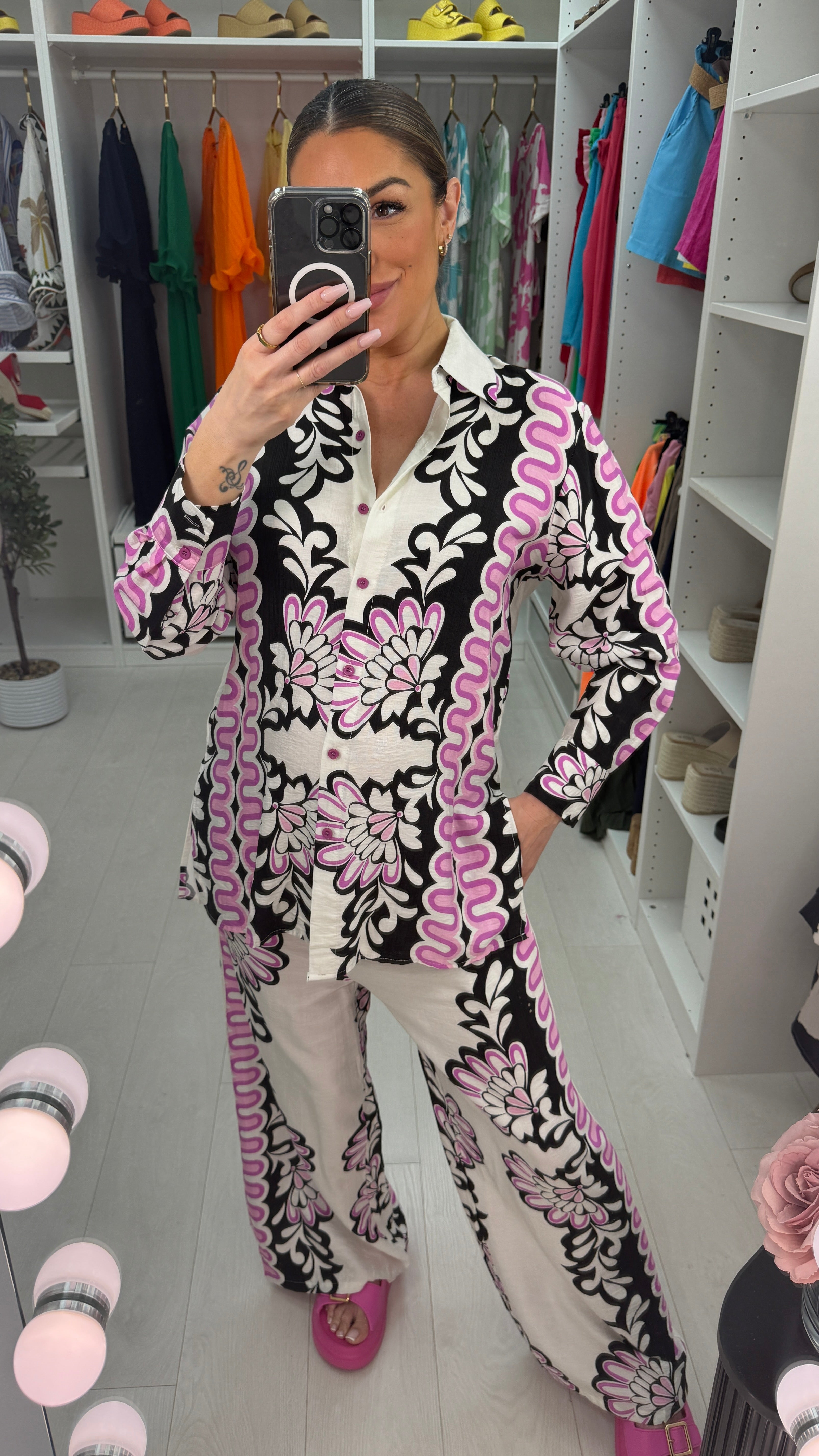 Phillis Abstract Print Shirt Co-Ord Set