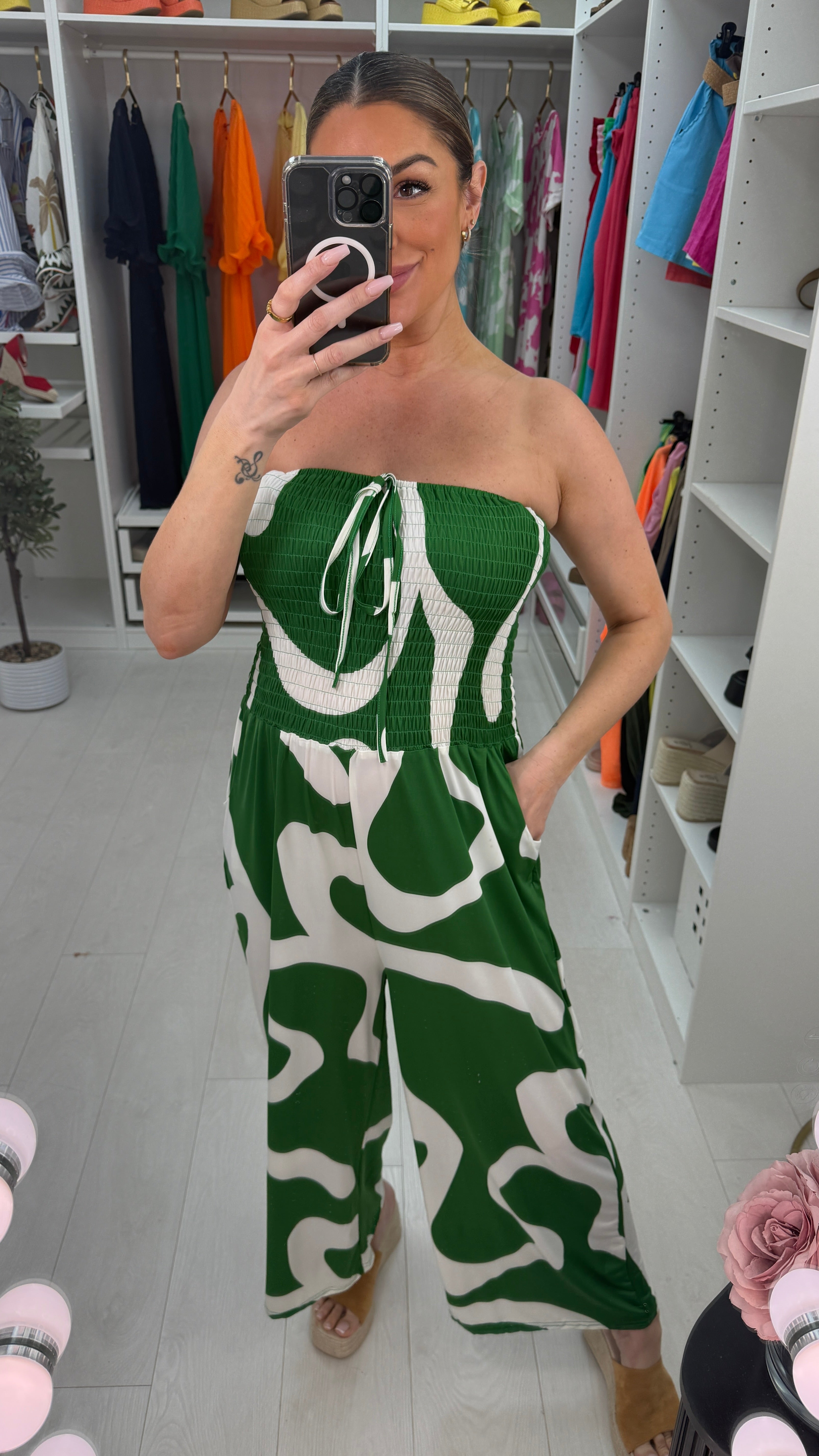 Aylan Abstract Print Elasticated Bust Jumpsuit