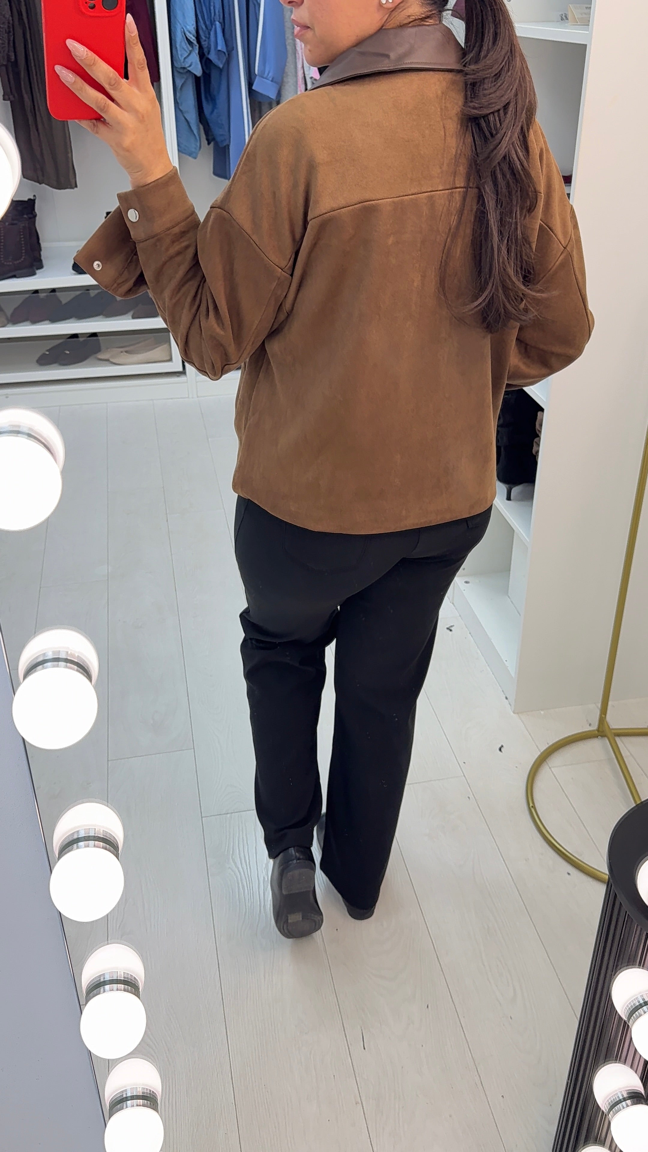 Lilley Faux Suede Collared Jacket