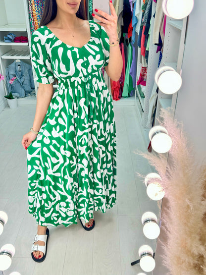 Lucrezia Abstract Print Maxi Dress