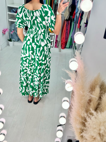 Lucrezia Abstract Print Maxi Dress