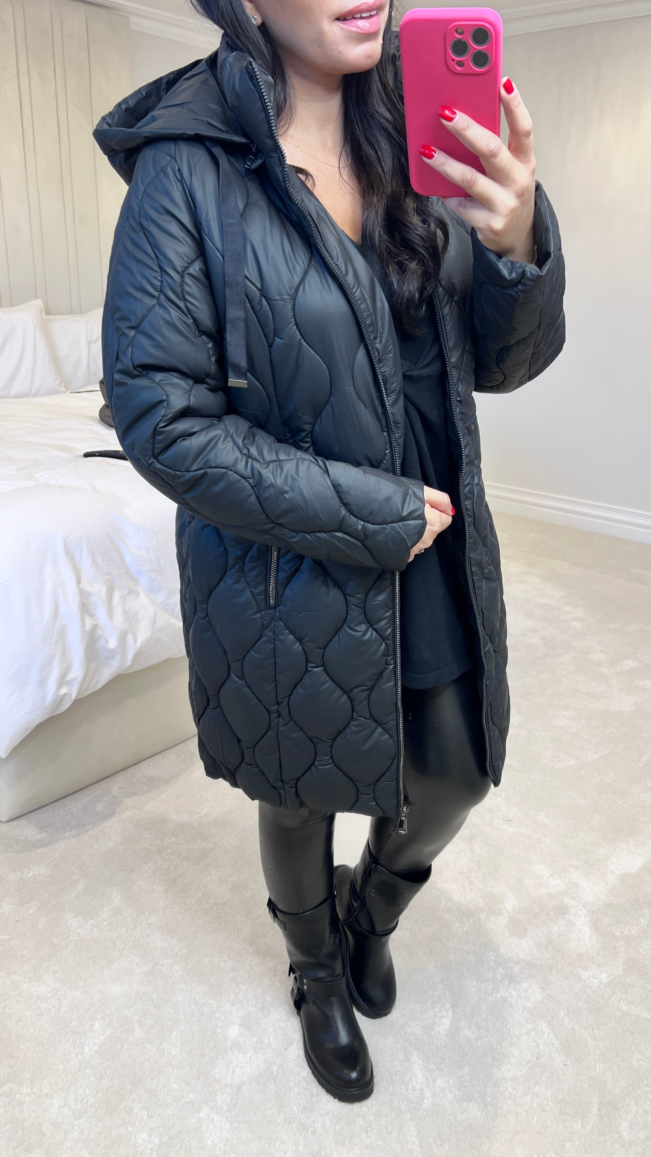 Giselle Black Quilted Padded Coat