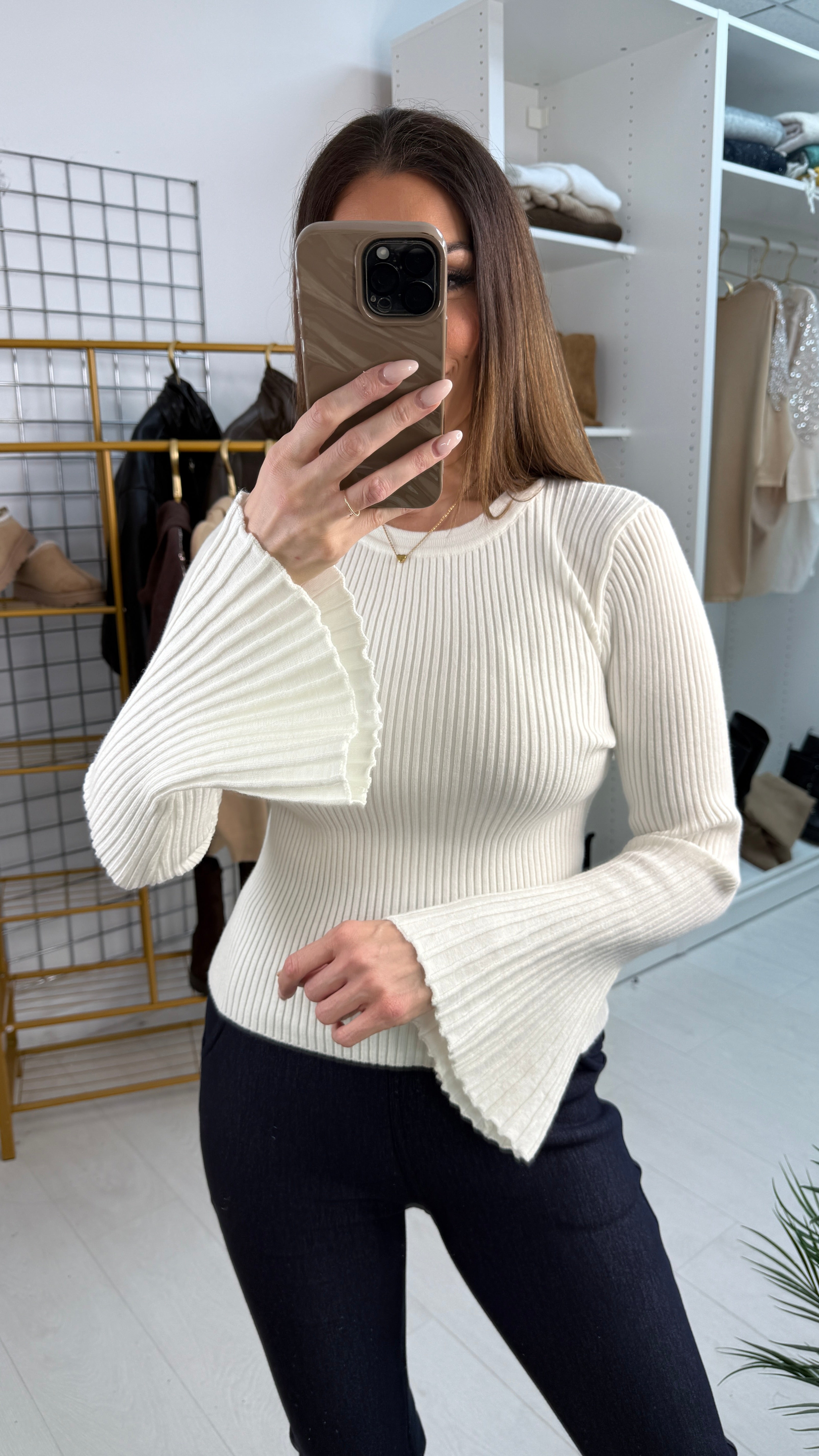 Haley Plain Round Neck Ribbed Top