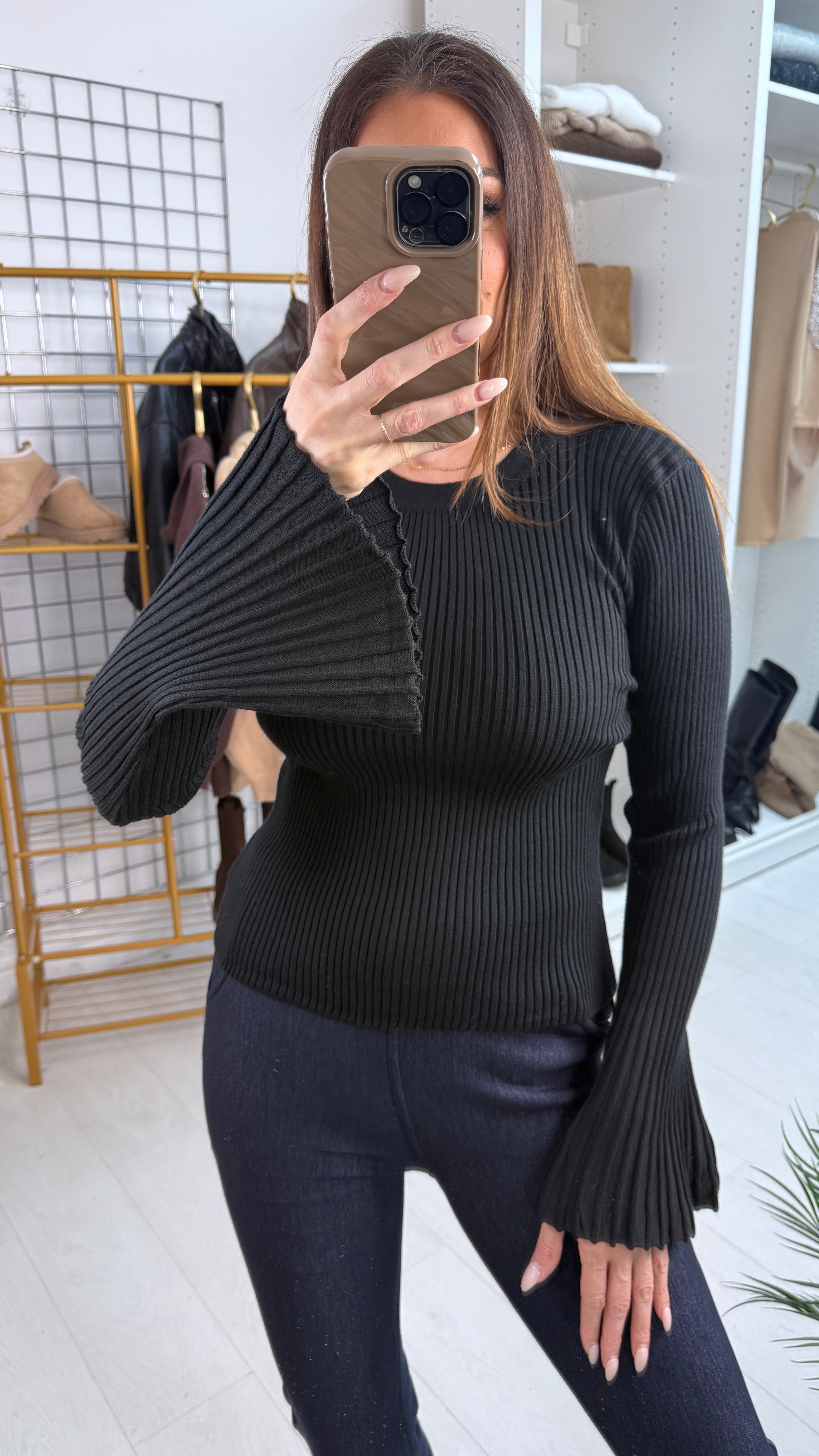 Haley Plain Round Neck Ribbed Top