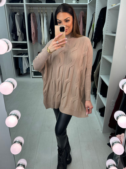 Matilda High Neck Cable Knit Jumper