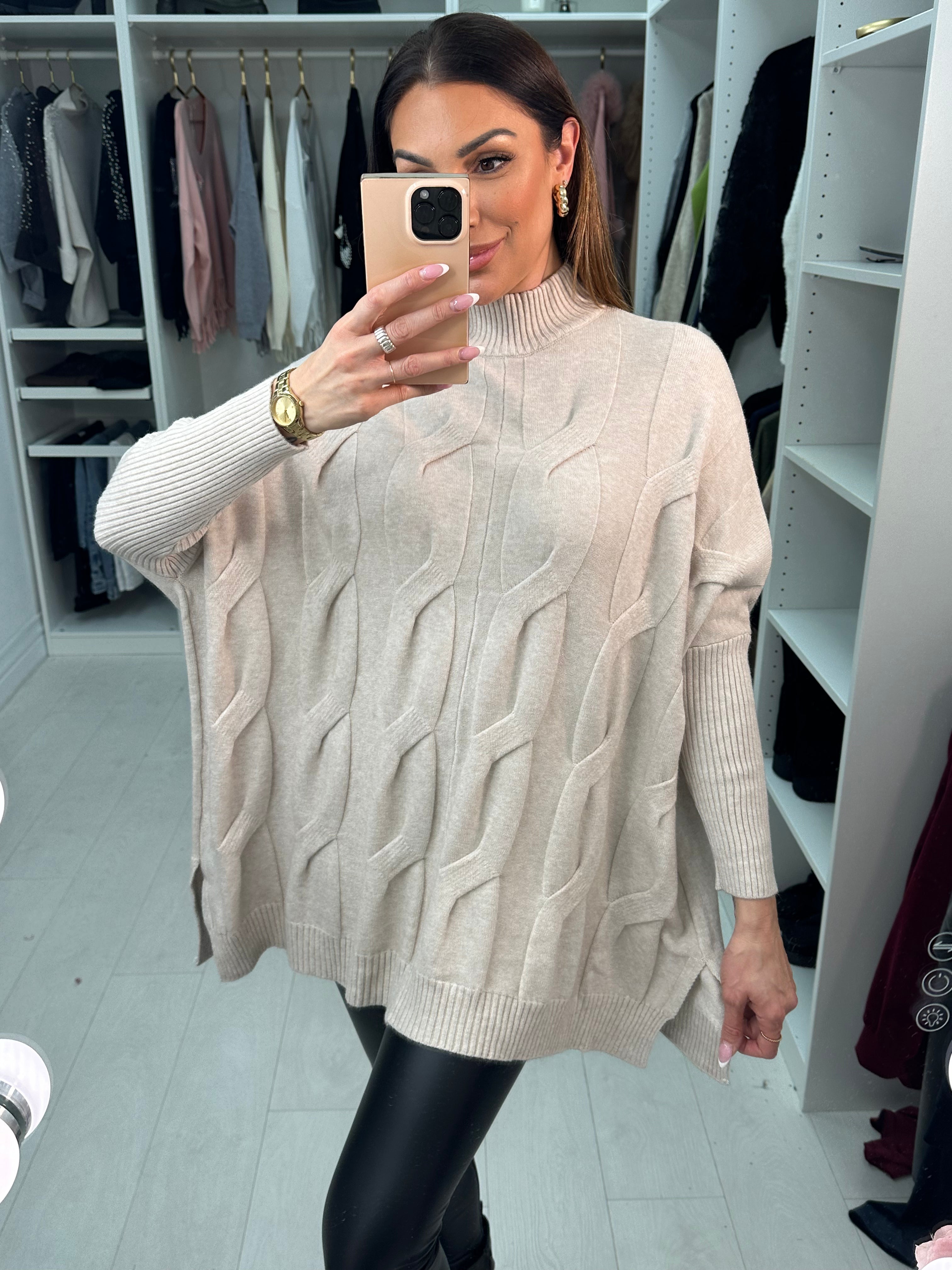 Matilda High Neck Cable Knit Jumper