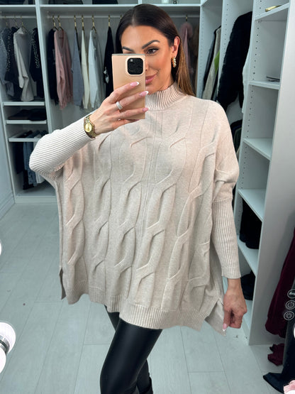 Matilda High Neck Cable Knit Jumper