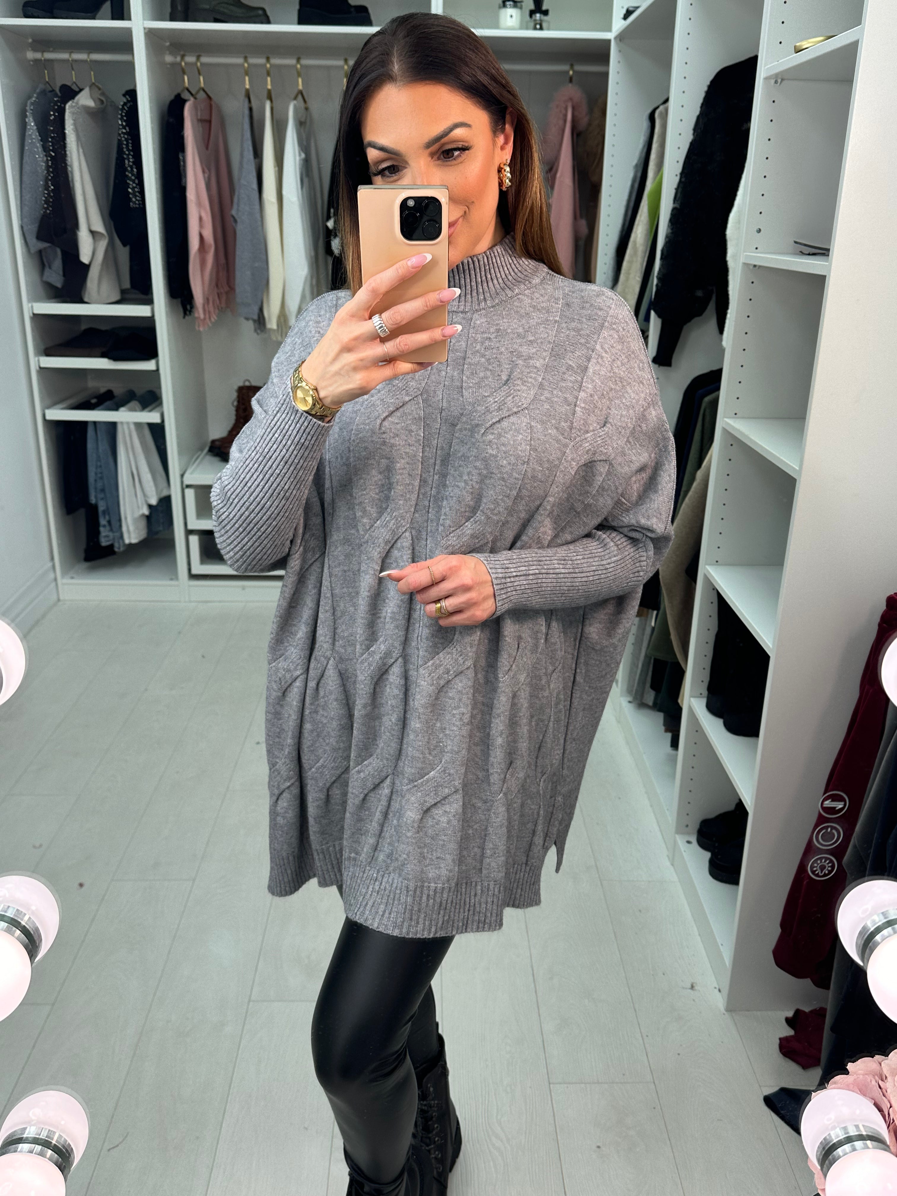 Matilda High Neck Cable Knit Jumper