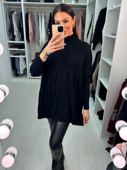 Matilda High Neck Cable Knit Jumper