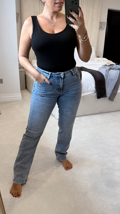Kendall High Waisted Straight Leg Jeans
