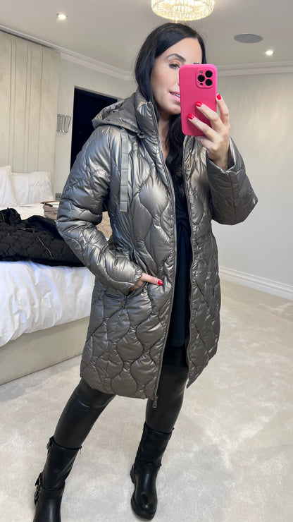 Giselle Pearl Bronze Quilted Padded Coat