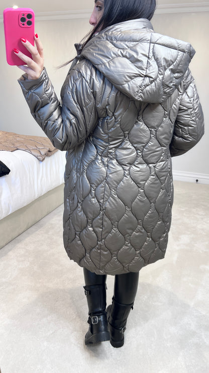 Giselle Pearl Bronze Quilted Padded Coat