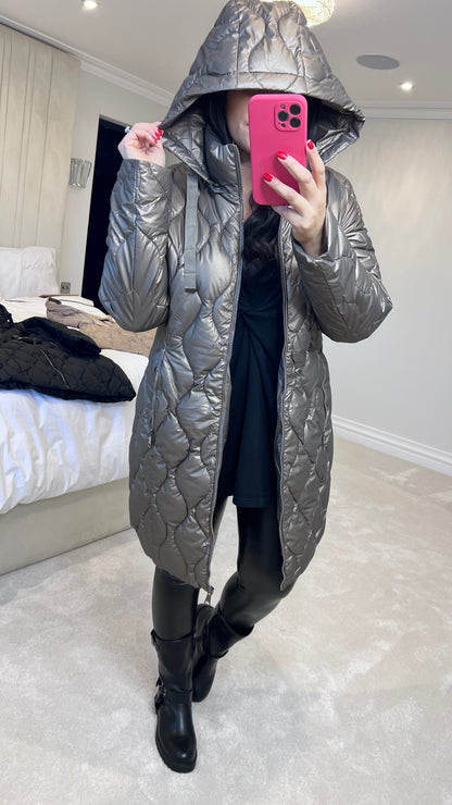 Giselle Pearl Bronze Quilted Padded Coat