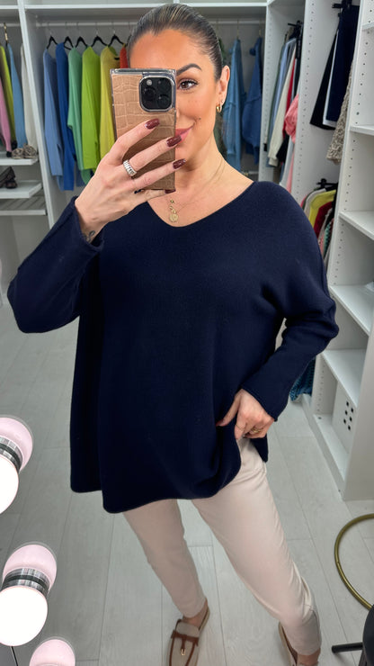 Eden Super Soft Plain V Neck Jumper