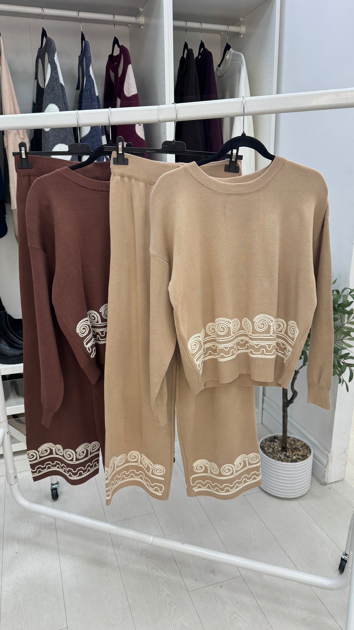 Malina Embroidered Hem Detail Loungewear Set