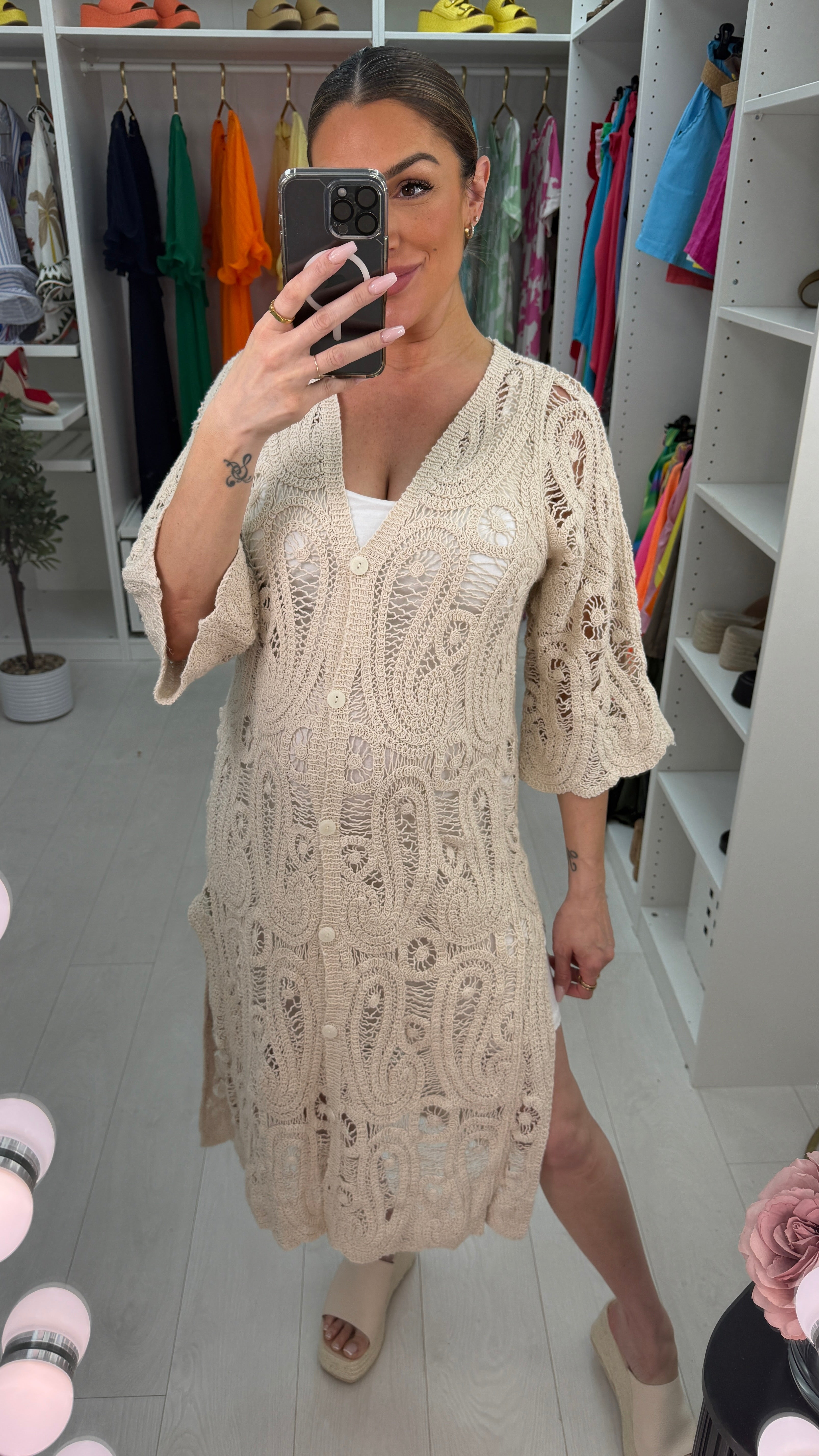 Gloriana Crochet Longline Cardigan