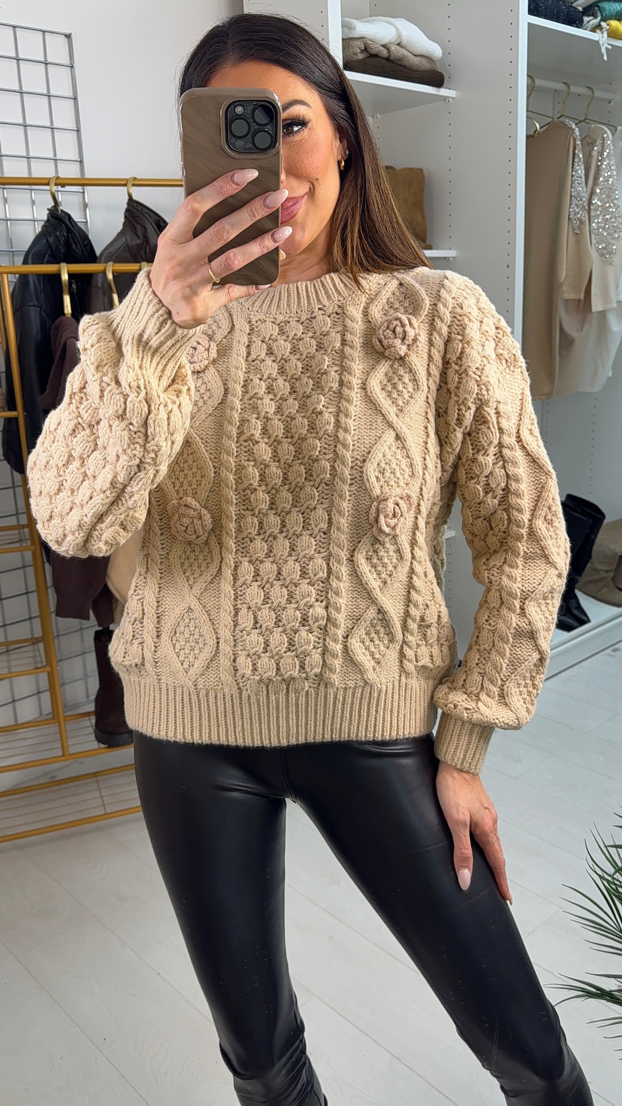 Romy Chunky Floral Knit Jumper