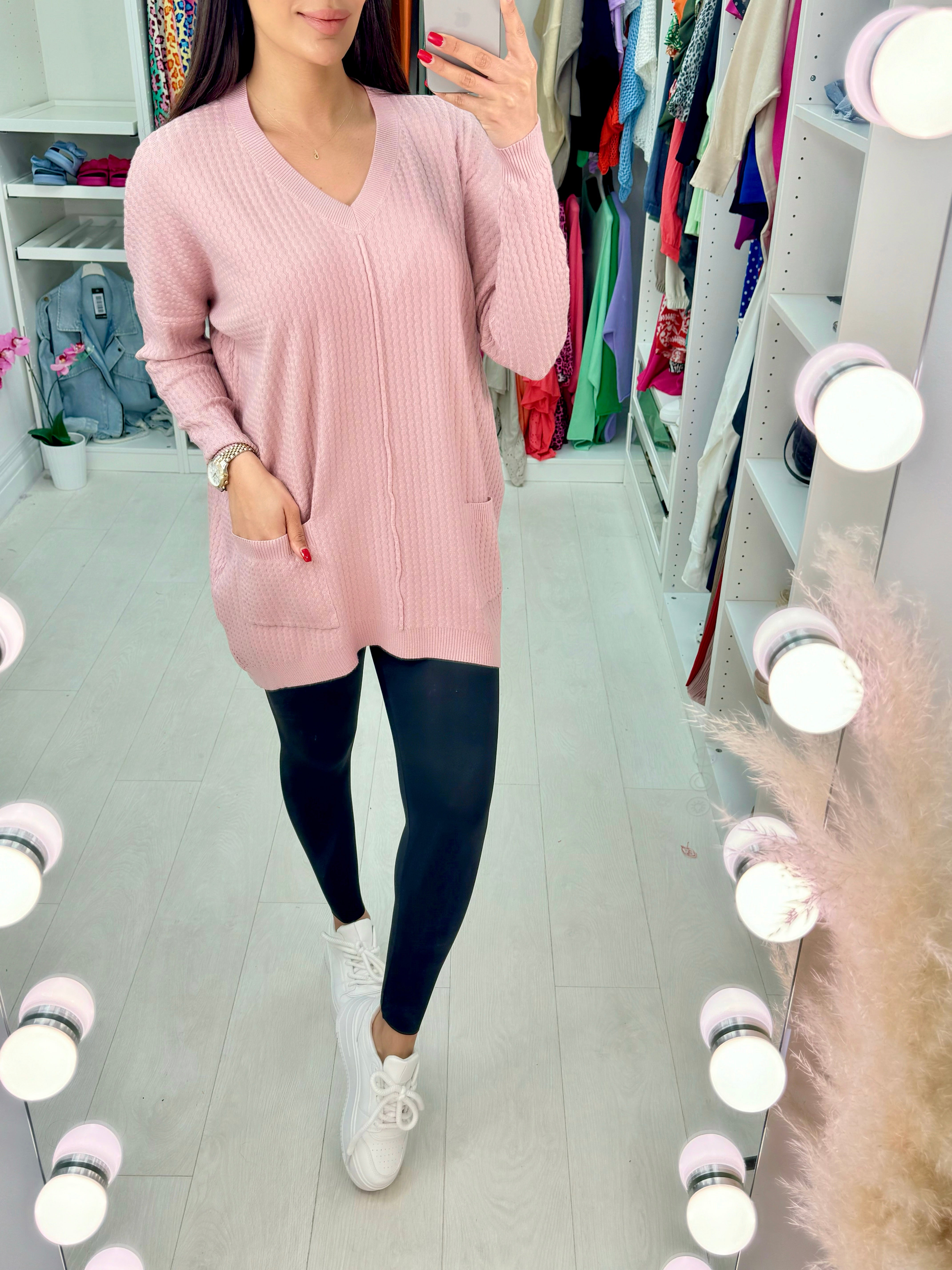 Coleen Zig Zag Ribbed Pocket Jumper