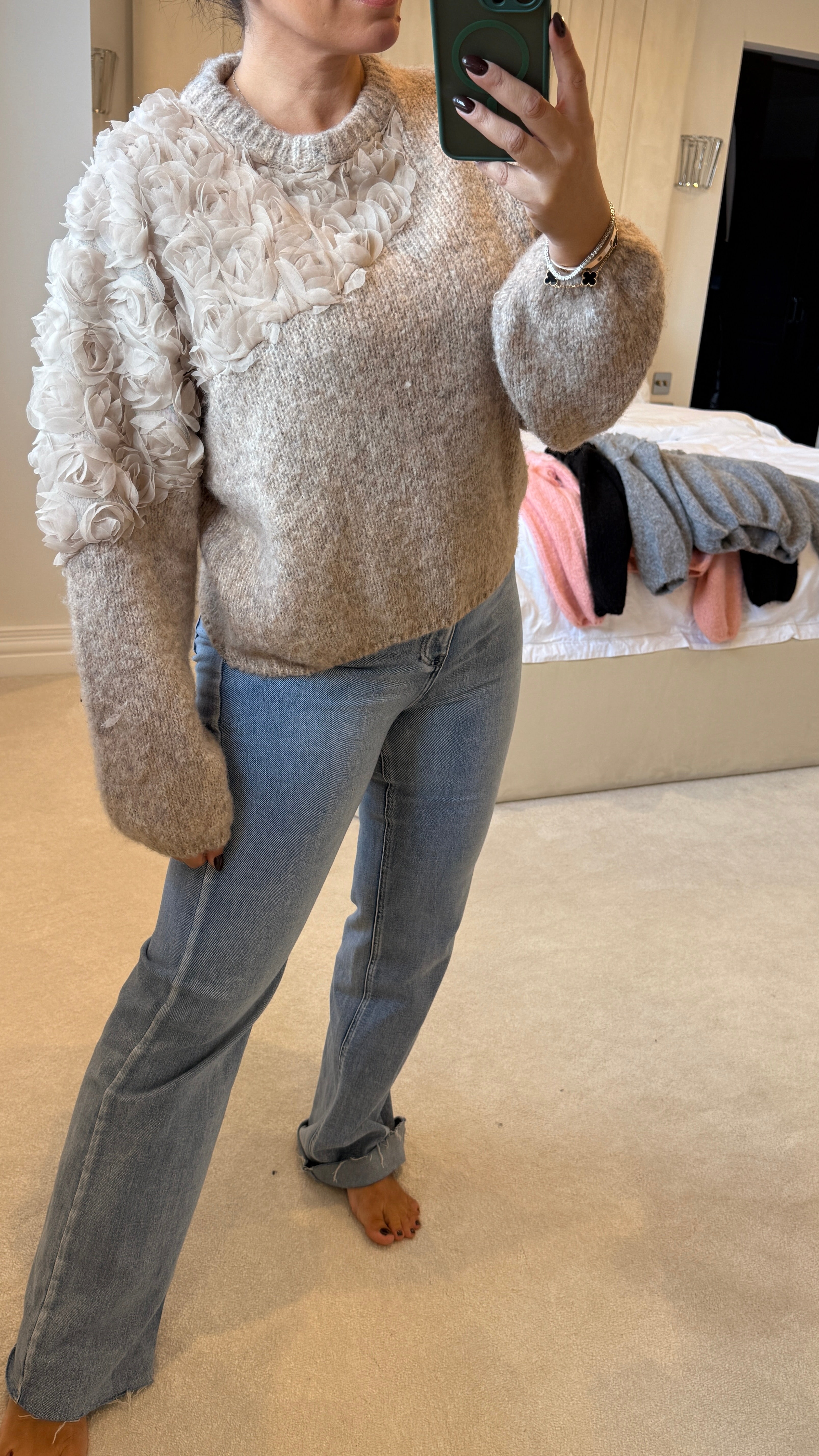 Kaliah Floral Ruffle Detail Super Soft Jumper