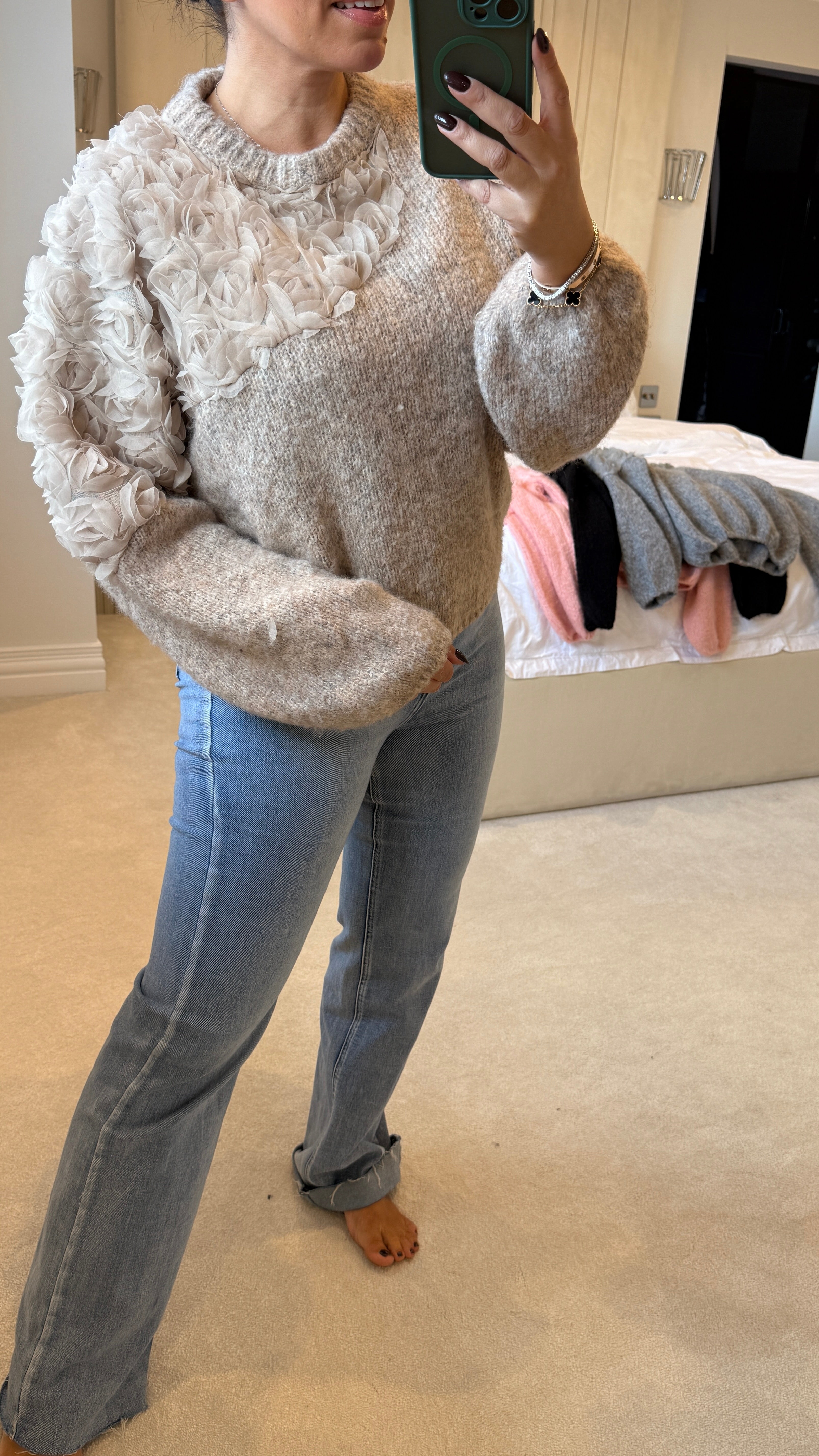 Kaliah Floral Ruffle Detail Super Soft Jumper