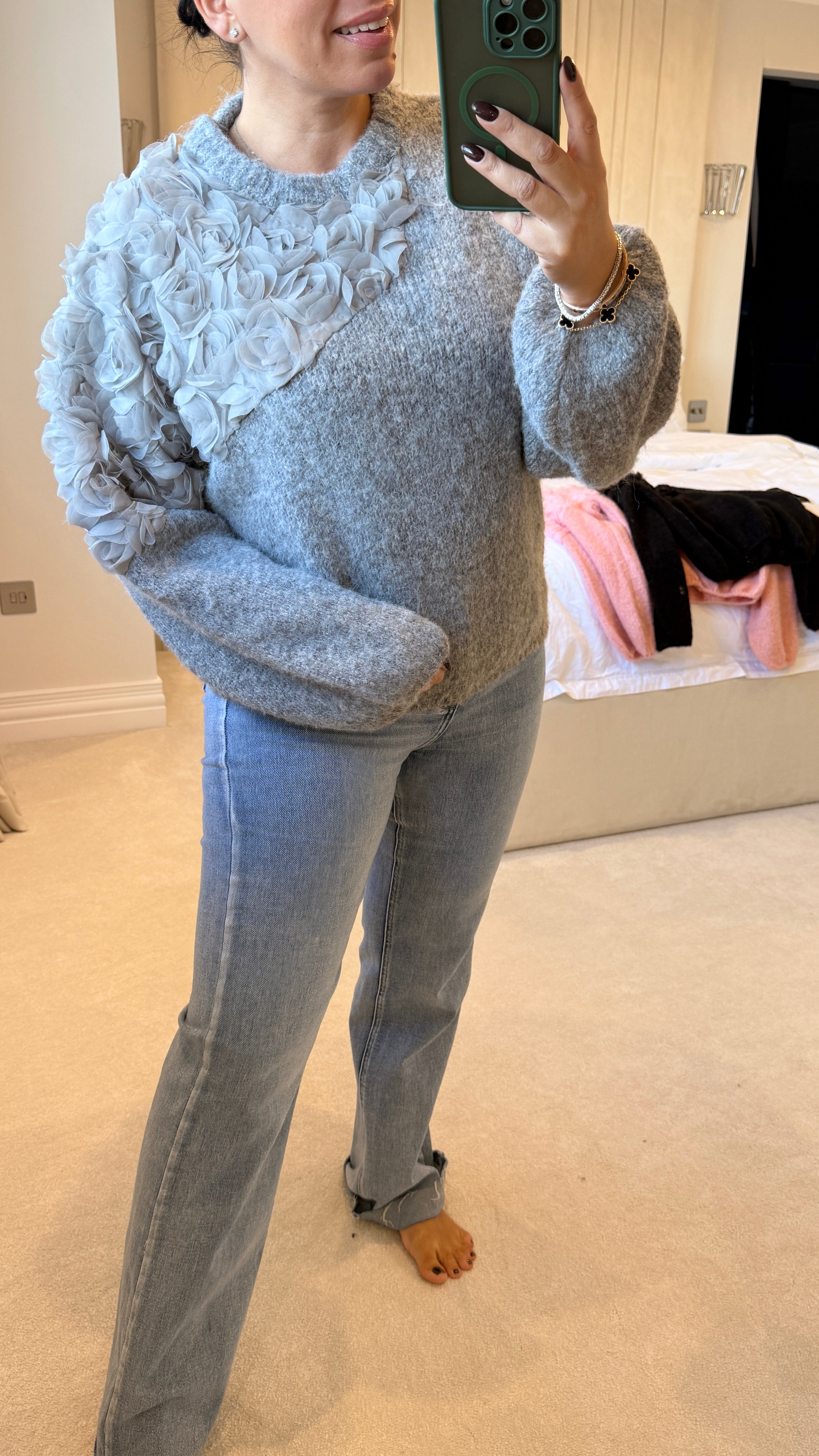 Kaliah Floral Ruffle Detail Super Soft Jumper