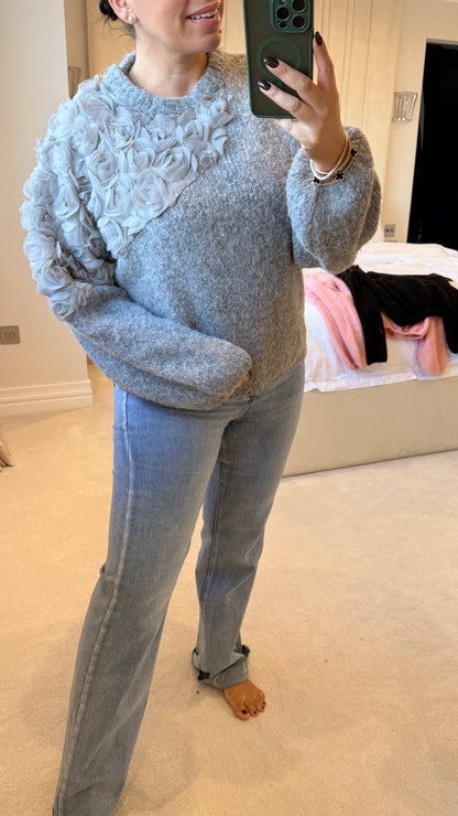Kaliah Floral Ruffle Detail Super Soft Jumper