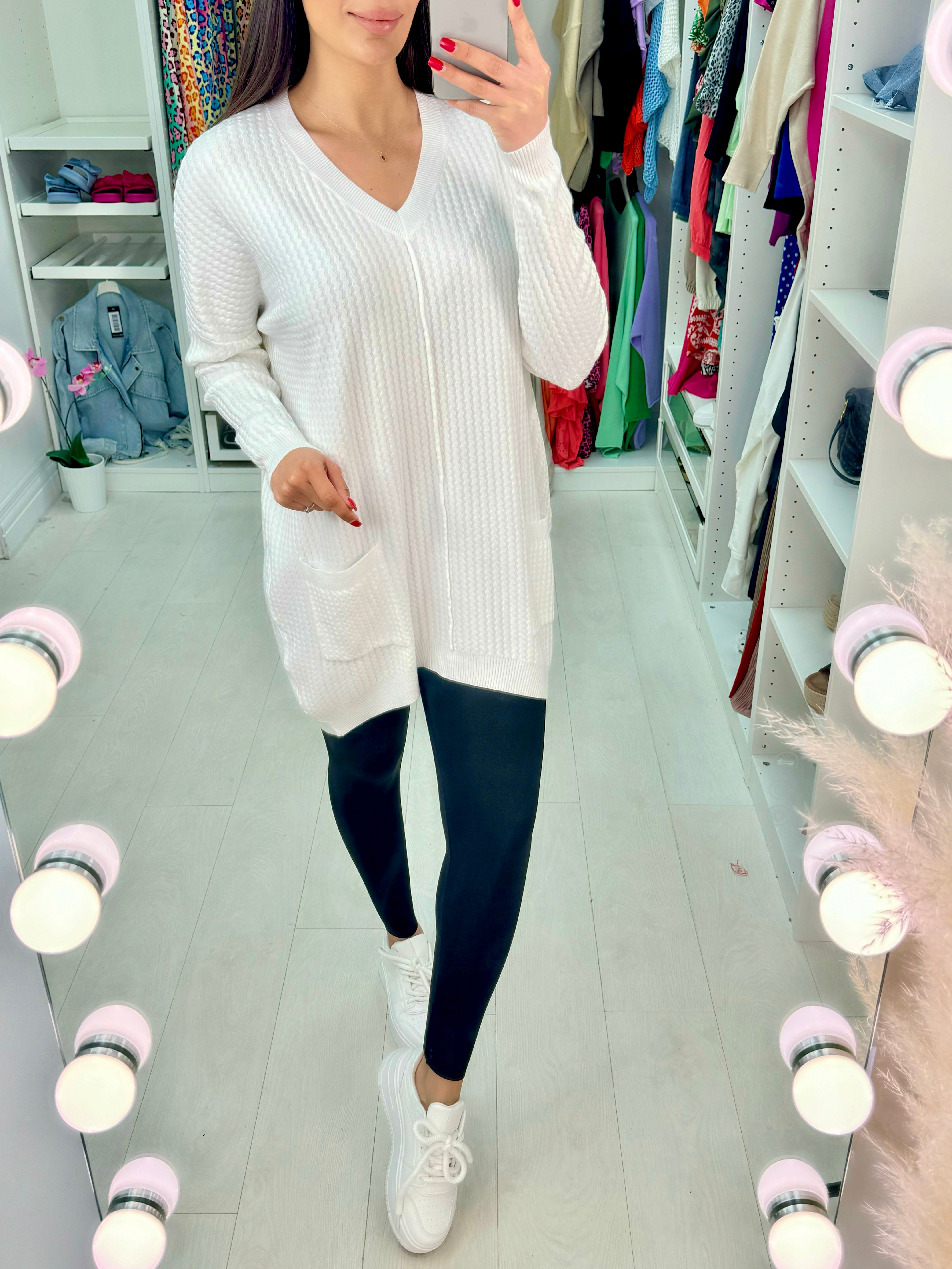 Coleen Zig Zag Ribbed Pocket Jumper