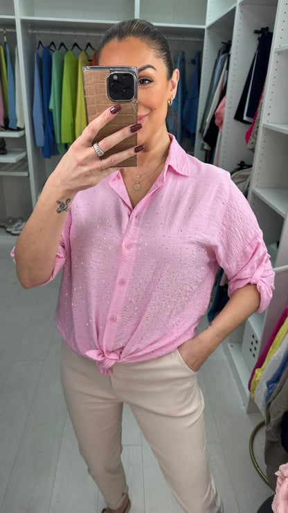 Melanie Crepe Diamante Detailed Shirt