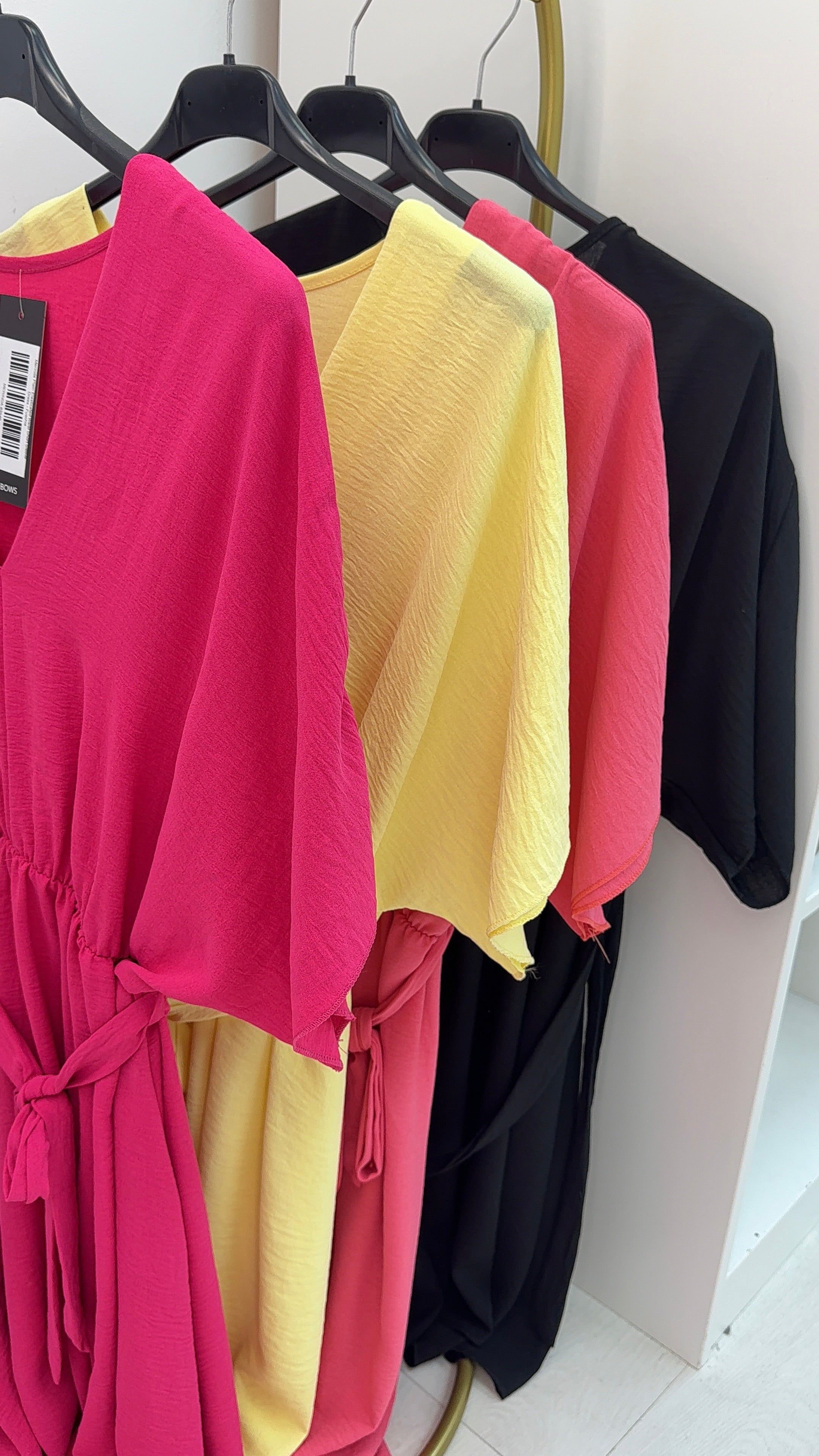 Merinda Plain Elasticated Waist Short Sleeve Dress