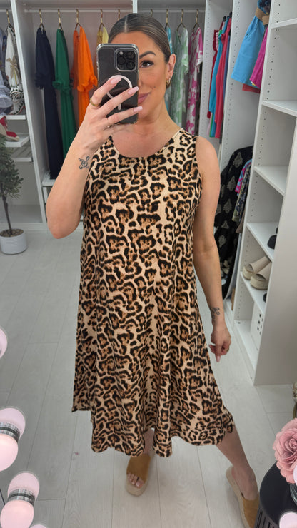 Ellie Cheetah Print Loose Fit Dress
