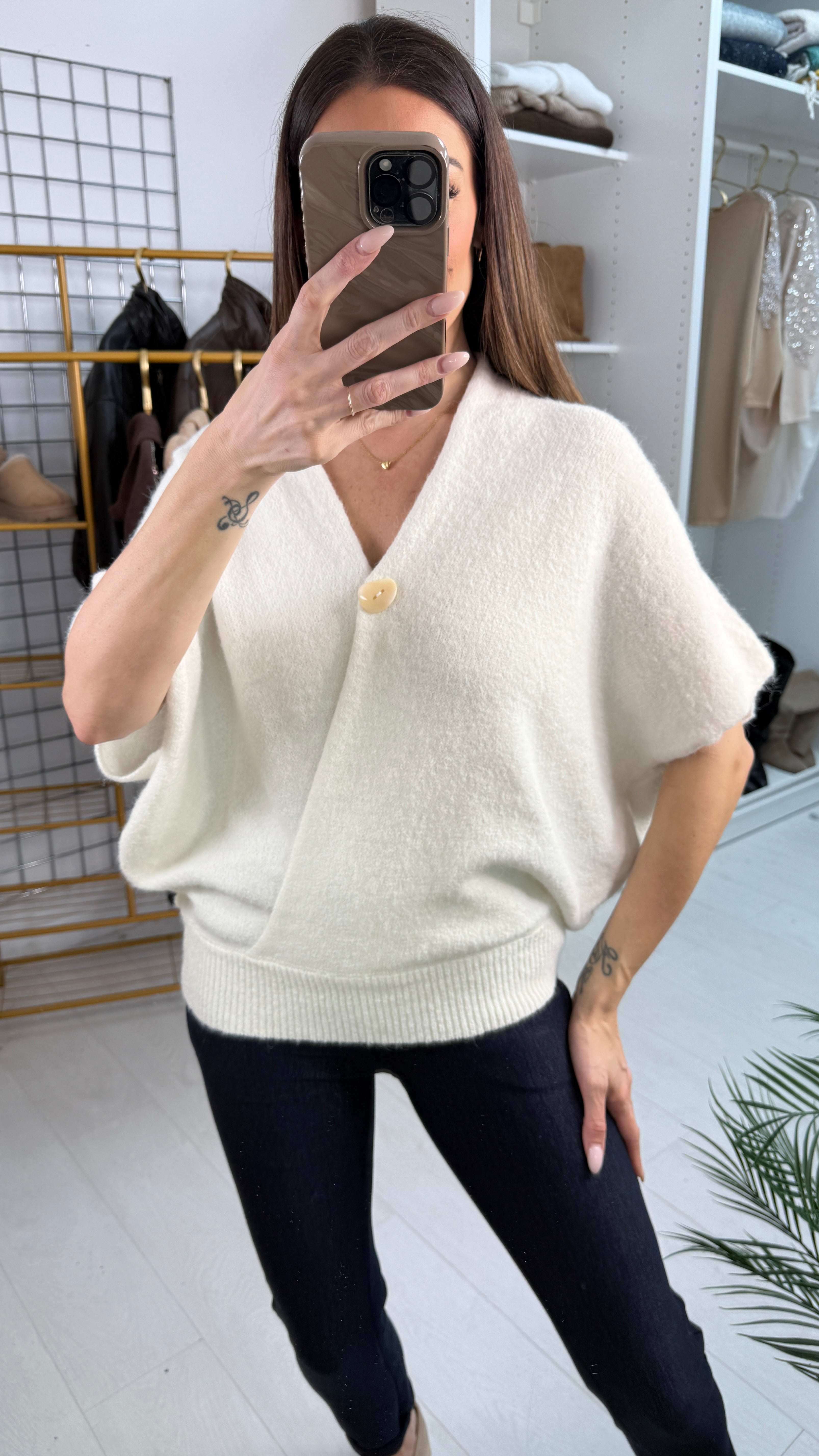 Oris Plain Super Soft Wrap Front Jumper